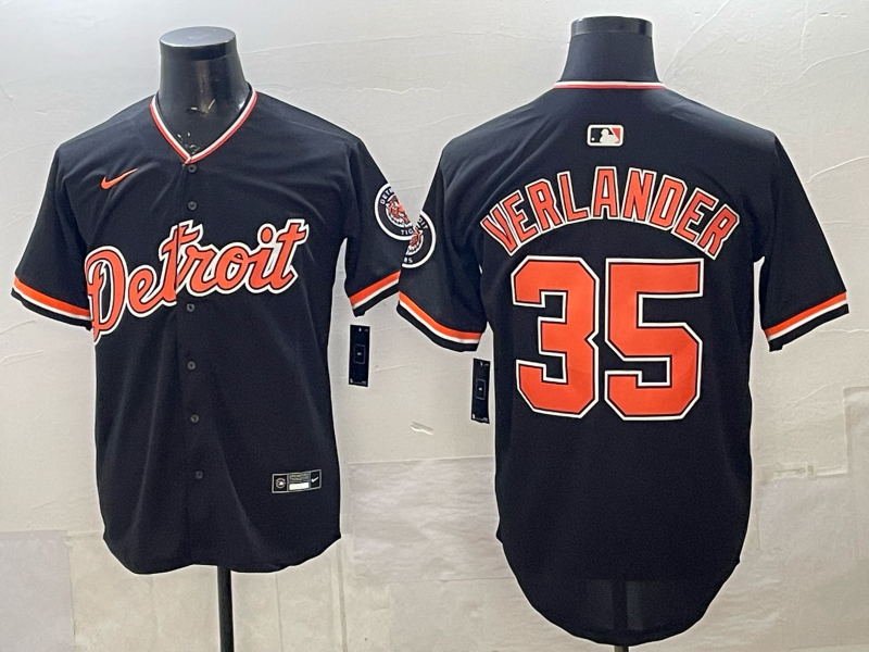 Men Detroit Tigers #35 Verlander black Game Nike MLB Jersey0314001